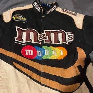 Embroidery M&Ms Bomber Racer Jacket Vintage